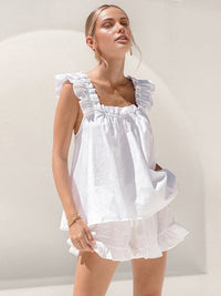 Zweiteiliges Rüschen-Pyjama Set für den Sommer – Nia