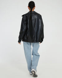 Oversized Los Leren Damesjacke – Yara