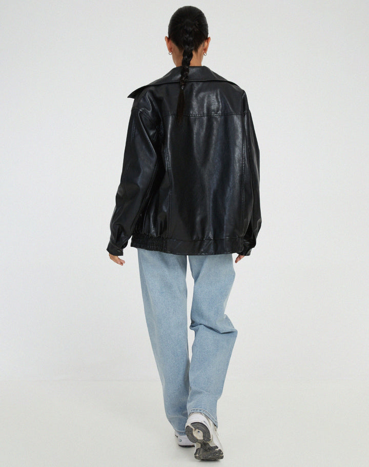Oversized Los Leren Damesjacke – Yara