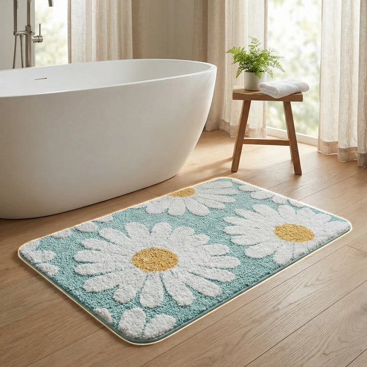 Badematte Mit Gänseblümchen - Blumora