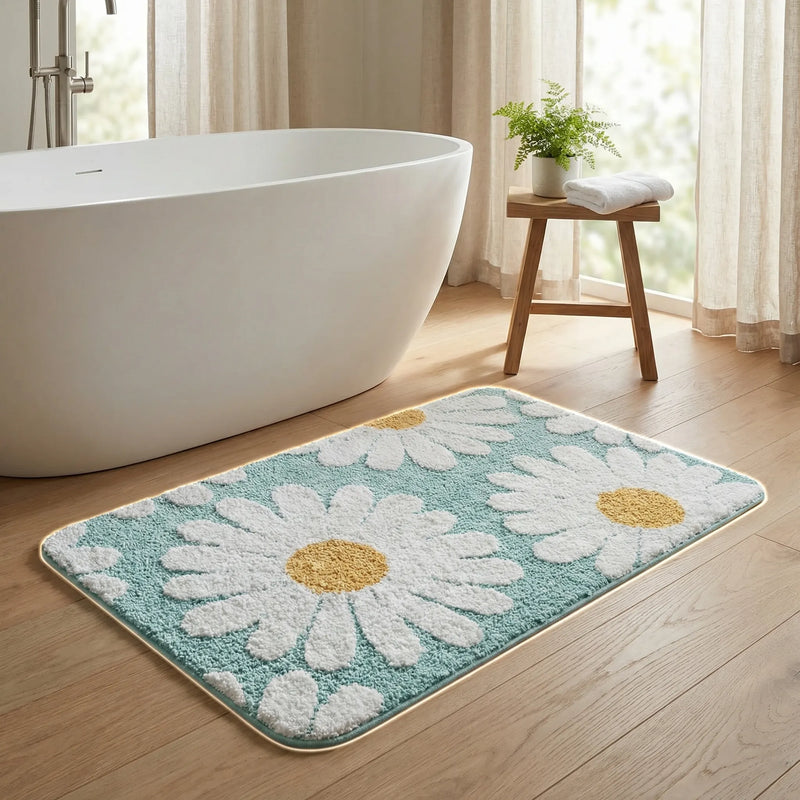 Badematte Mit Gänseblümchen - Blumora
