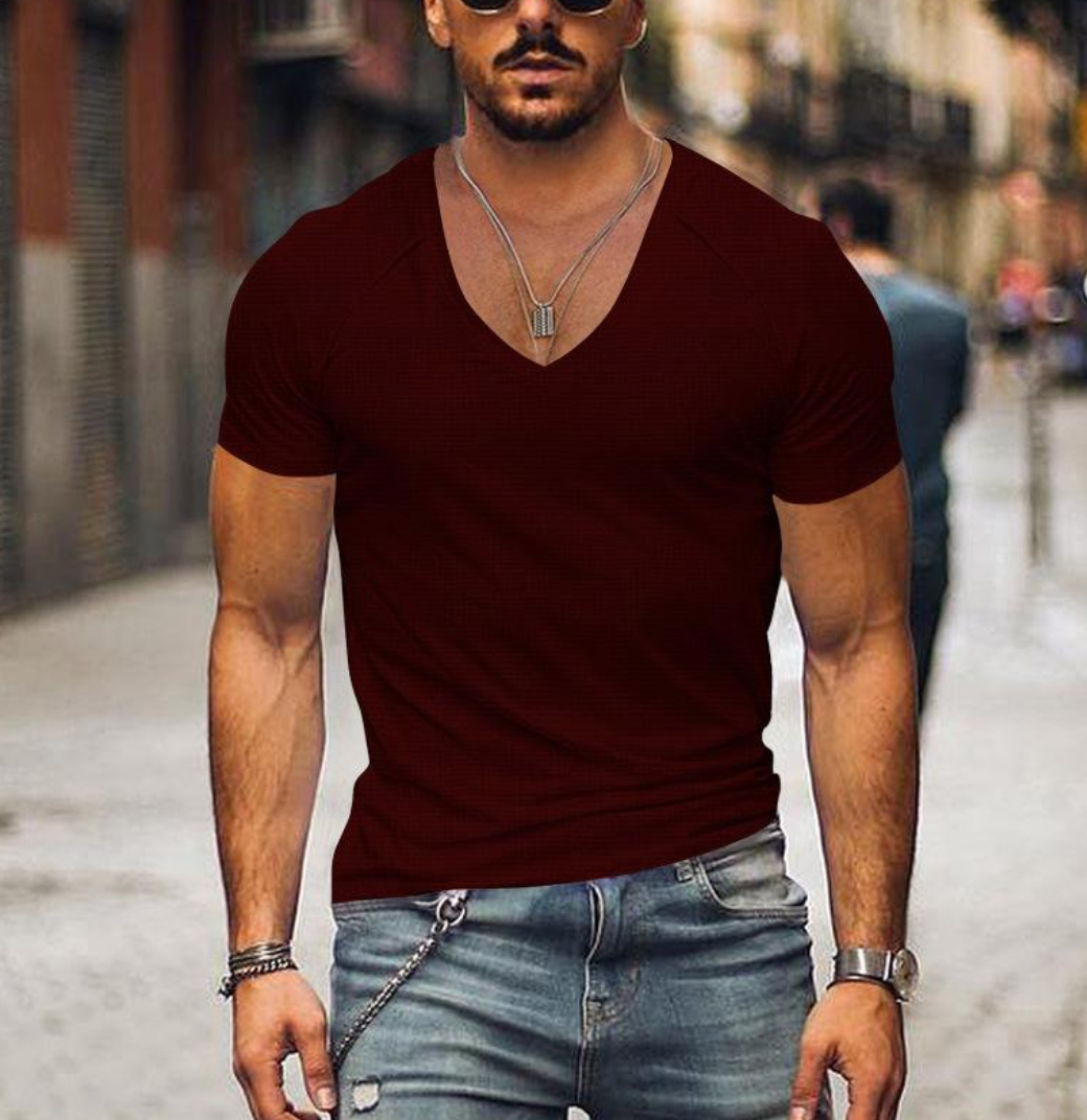 Herren T-Shirt mit V-Ausschnitt – Timo