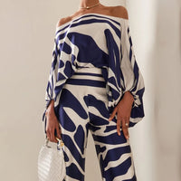 Zweiteilige Satin-Set mit Muster – Selena