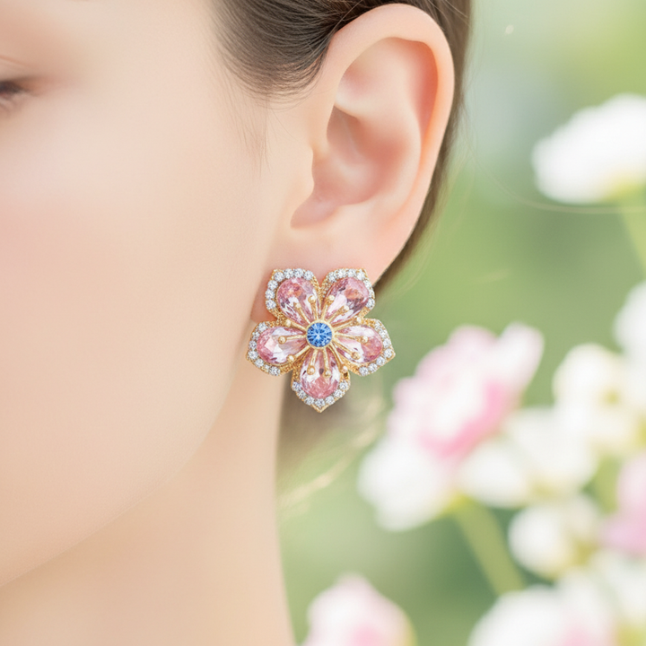 Blumenohrringe Mit Zirkonia - FloraEarrings