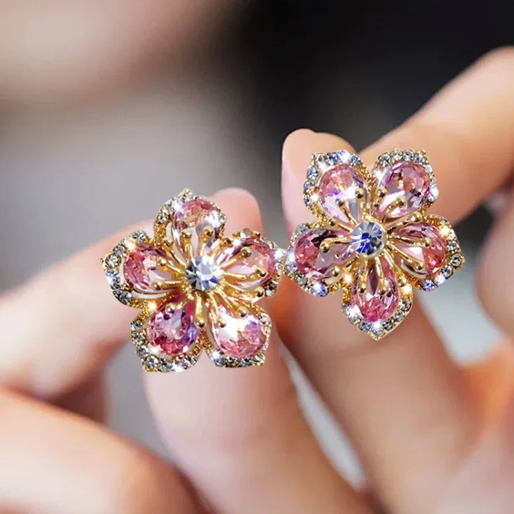 Blumenohrringe Mit Zirkonia - FloraEarrings