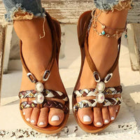 Boho-Perlen Slip-On Sommersandalen – Amira