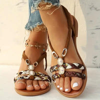 Boho-Perlen Slip-On Sommersandalen – Amira