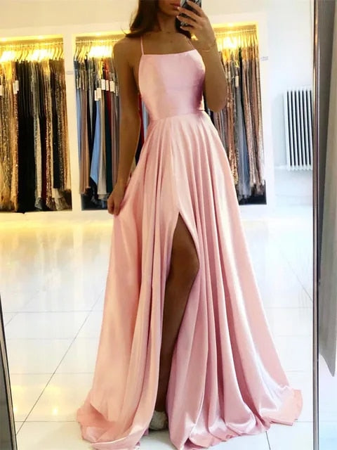 Fließendes Maxikleid mit Seitenschlitz – Sophie