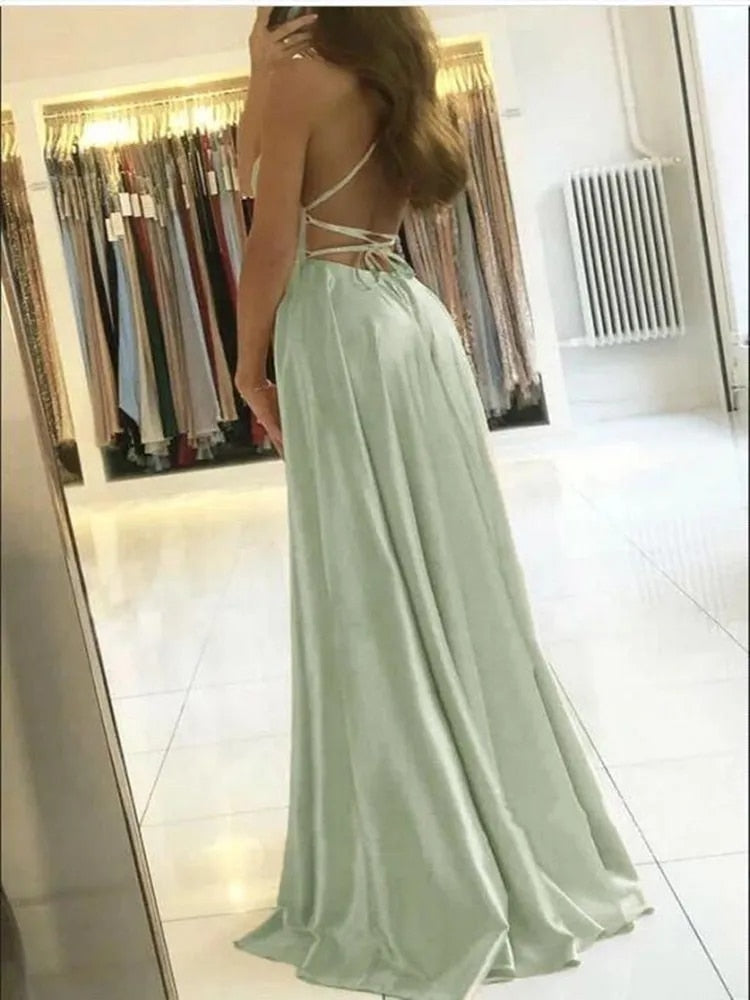 Fließendes Maxikleid mit Seitenschlitz – Sophie