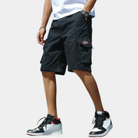 Schwarze Cargo-Shorts für Herren, lässig, mit Taschen, ideal für Sommermode.