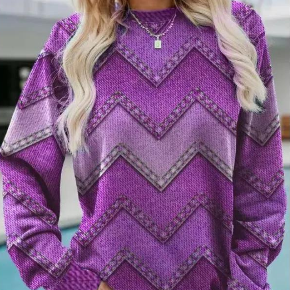 Strickpullover für Damen mit Chevron-Muster – Ylva