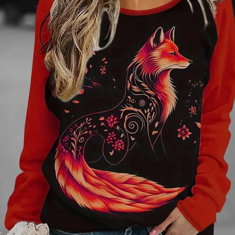 Damen Sweatshirt mit Fuchsprint – Nora