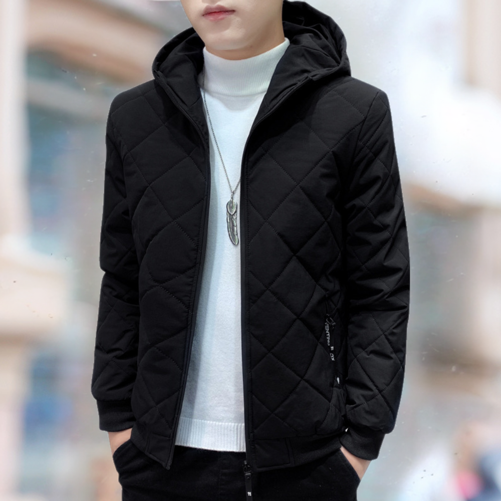 Gepolsterte Herrenjacke mit Kapuze – Dario
