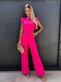 Jumpsuit mit Kurzen Ärmeln und Gürtel - Noa