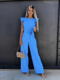 Jumpsuit mit Kurzen Ärmeln und Gürtel - Noa