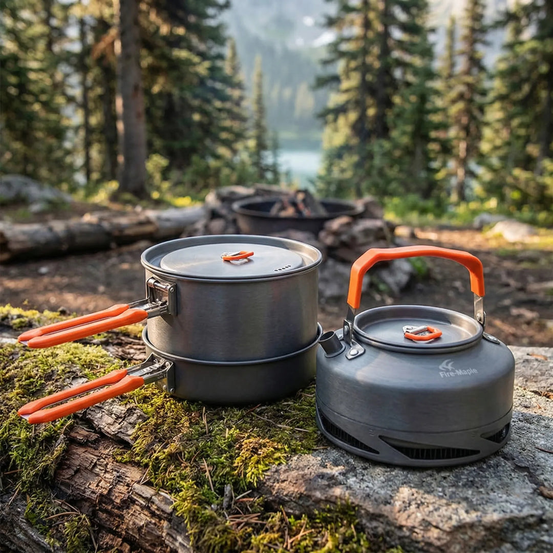 Camping-Kochset - Topf mit Wärmetauscher