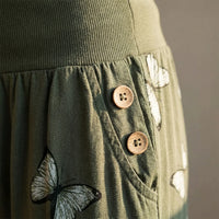 Caprihose Damen Mit Schmetterlings-Print In Großen Größen - Ella