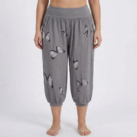 Caprihose Damen Mit Schmetterlings-Print In Großen Größen - Ella