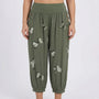 Caprihose Damen Mit Schmetterlings-Print In Großen Größen - Ella