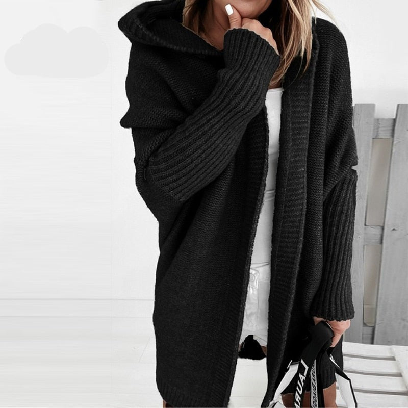 Herbstlicher Damen Kapuzen-Cardigan – Noelia