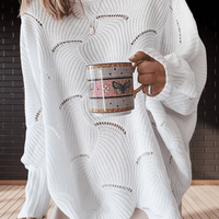 Damen Herbstpullover aus Rippenstoff mit asymmetrischem Saum – Annelie