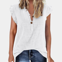 Lockere Damen Sommerbluse mit Knopfleiste – Léa