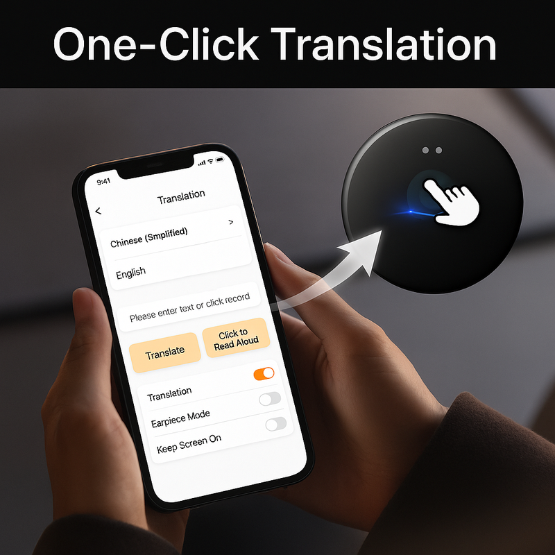 Tragbarer KI-Sprachübersetzer mit Echtzeit-Sprach- und Texterkennung