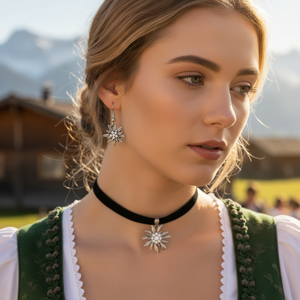 Choker Mit Edelweiß - AlpineGem