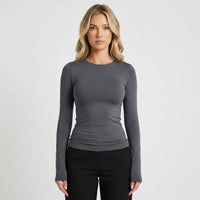 Close-Fitting Crew Neck Top - Patricia