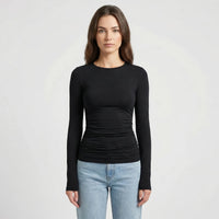 Close-Fitting Crew Neck Top - Patricia