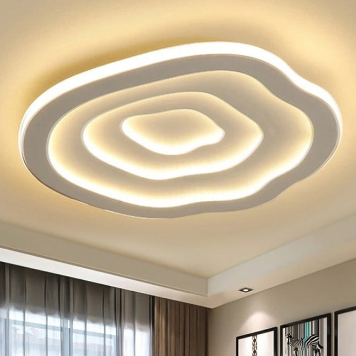 Schwebende Acryl-Deckenlampe mit Warm- und Weiß-LED-Licht - Auralis