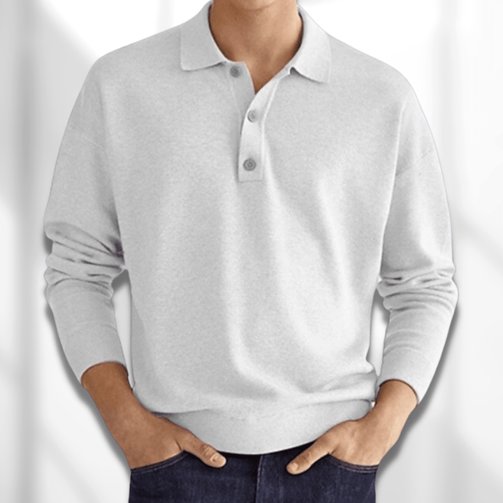 Herbstlicher Modern Fit Langarm-Herrenpolo – Lennard