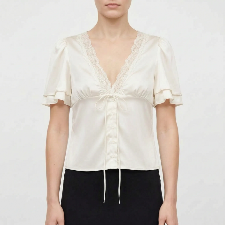 Damenbluse Mit Zierborte -  Beverly
