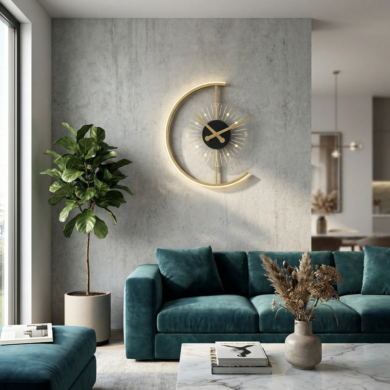 Decoratieve LED-Wandklok In Maanvorm - Astroval