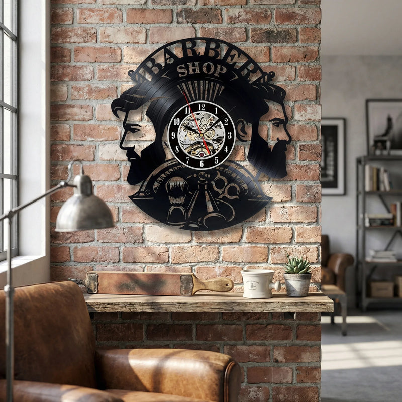Dekorative Barbershop-Wanduhr - BarbelloTime