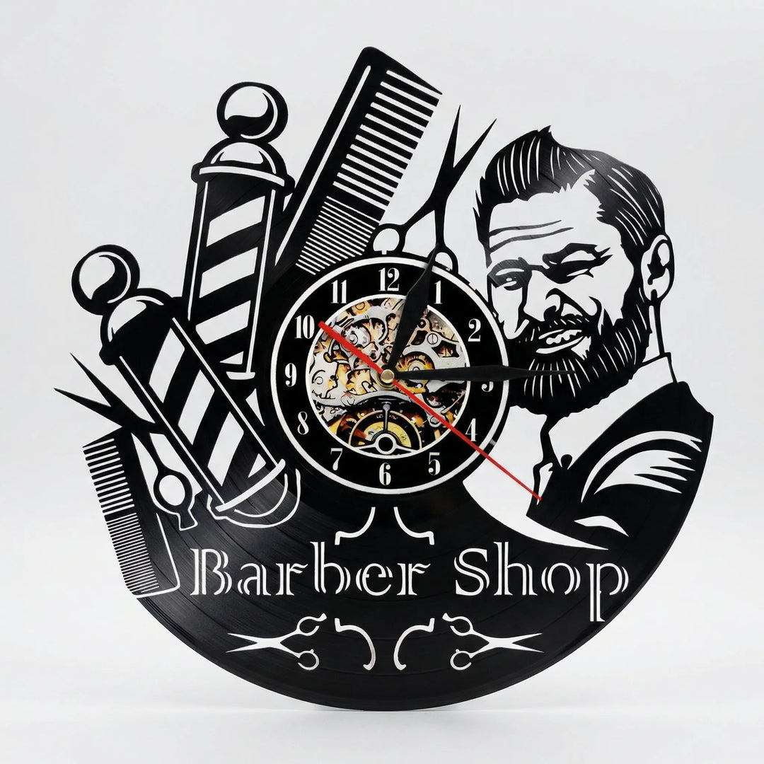 Dekorative Barbershop-Wanduhr - BarbelloTime