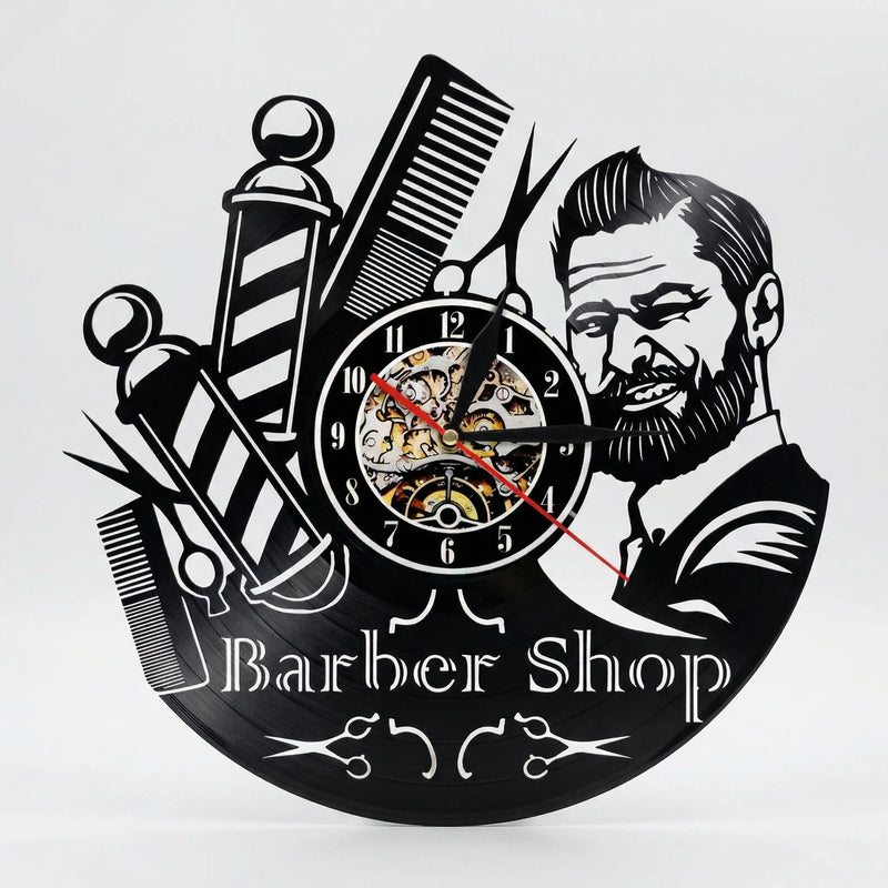 Dekorative Barbershop-Wanduhr - BarbelloTime