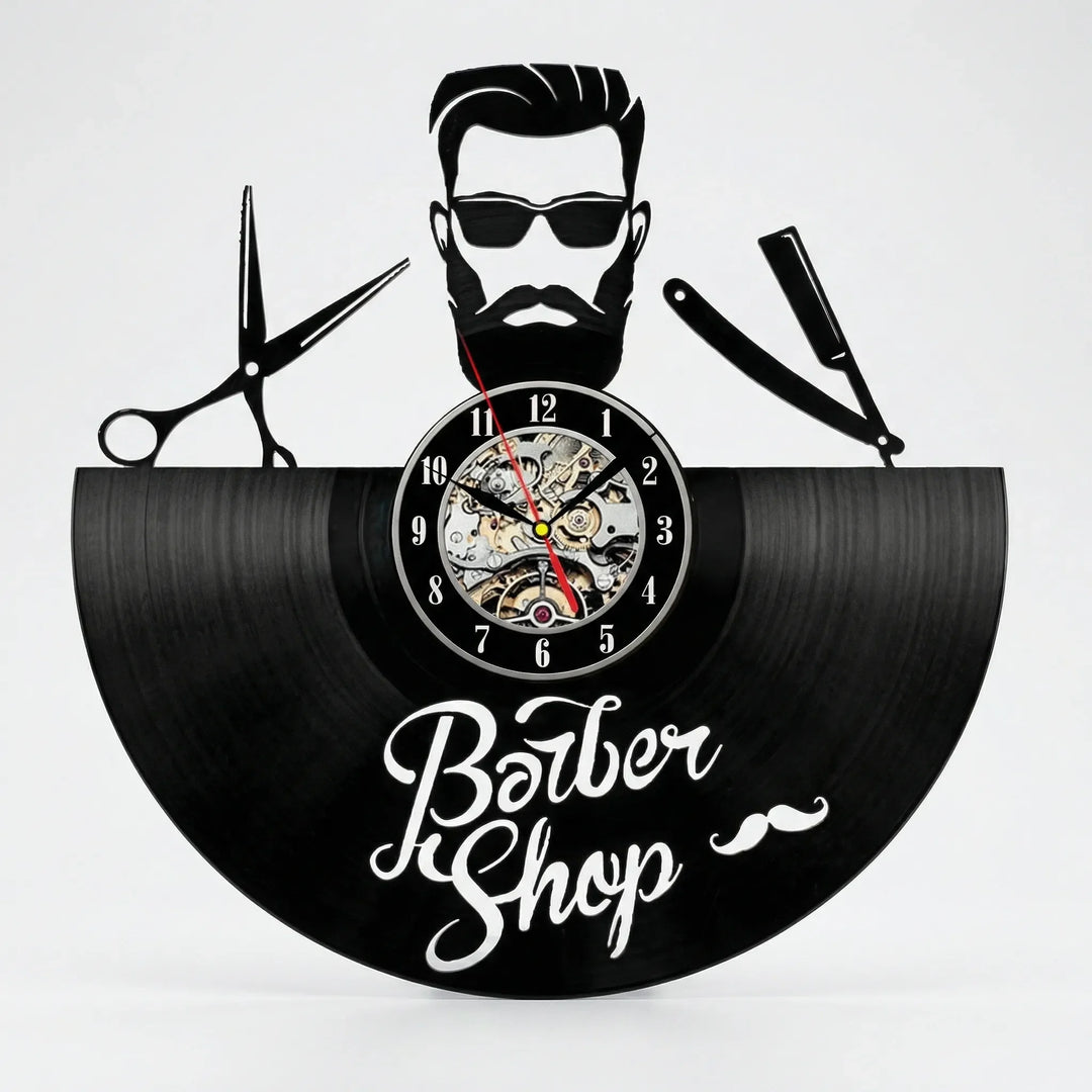 Dekorative Barbershop-Wanduhr - BarbelloTime
