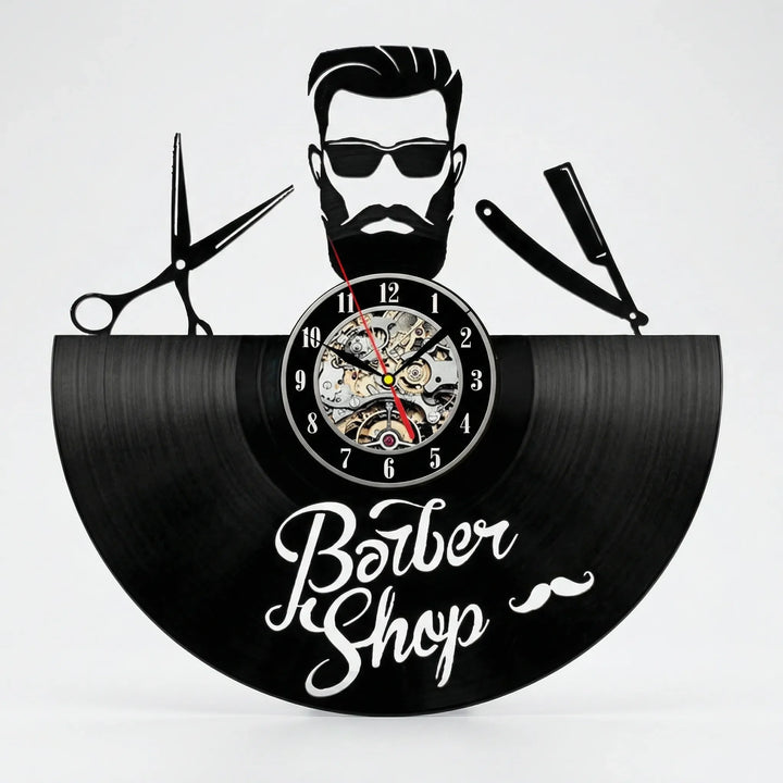 Dekorative Barbershop-Wanduhr - BarbelloTime