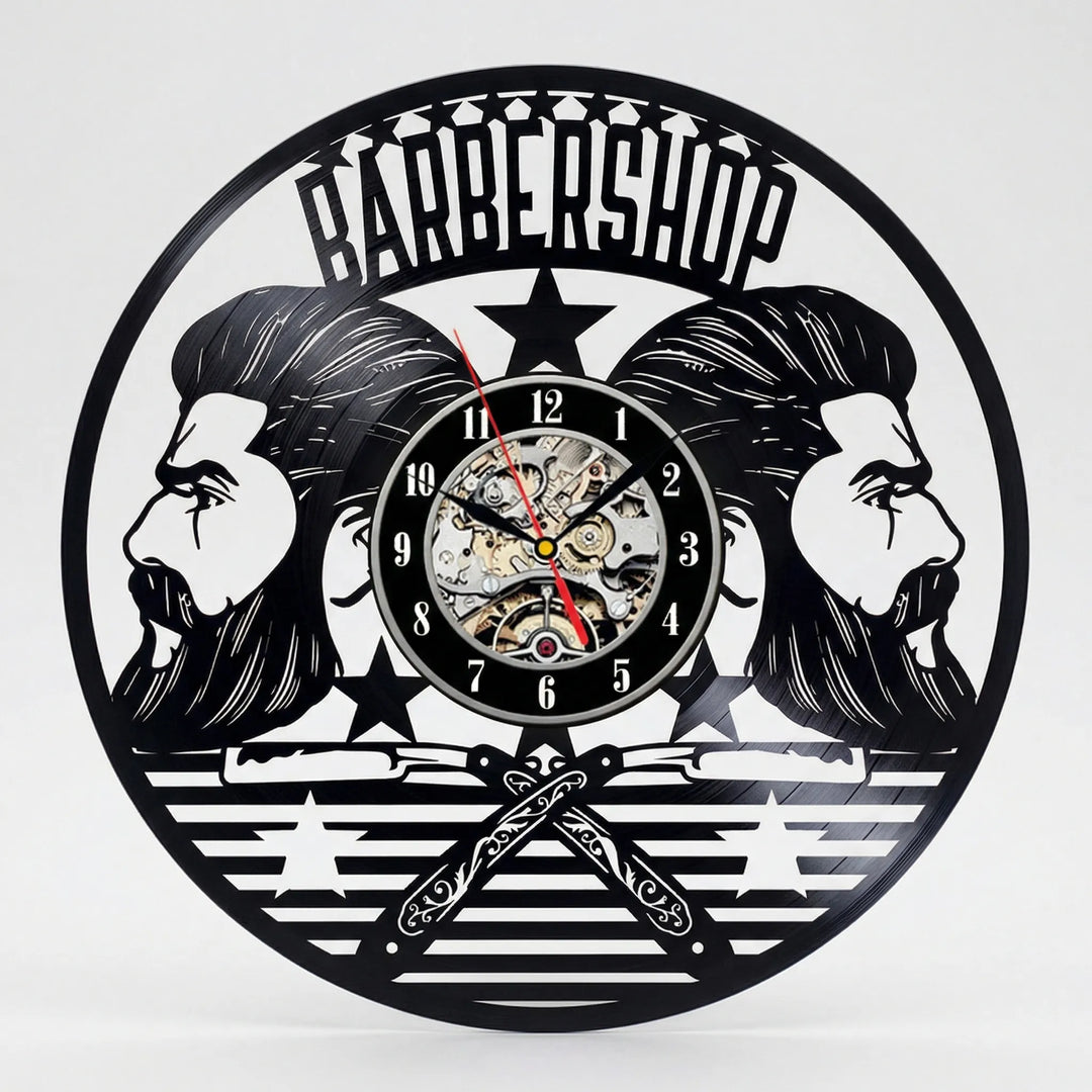 Dekorative Barbershop-Wanduhr - BarbelloTime