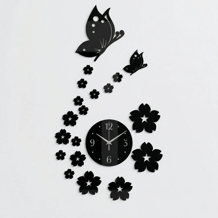 Dekorative Schmetterlings-Wanduhr - Flutterique