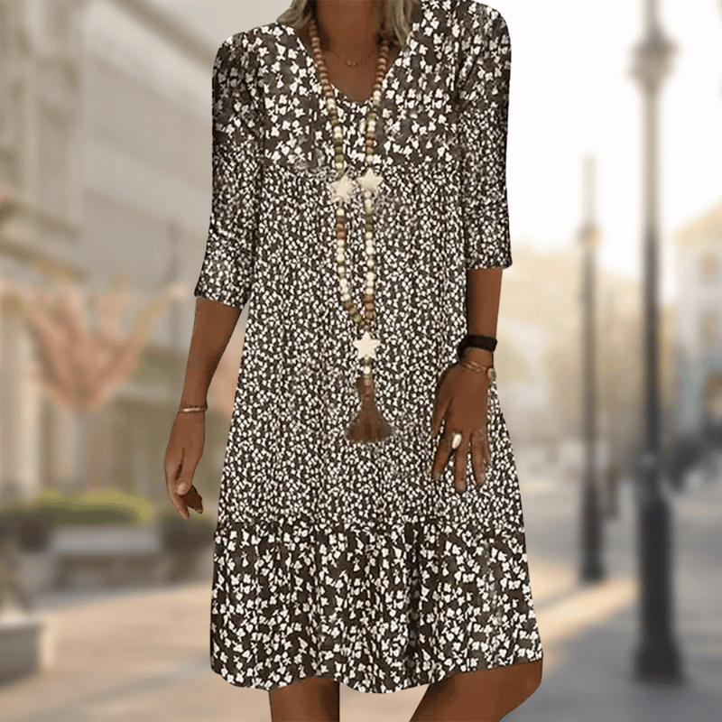 Ditsy Floral Midi Dress With Ruffle Hem - Amanda