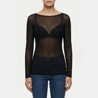 Doorzichtig Mesh Shirt Met Lange Mouwen - Jeannette