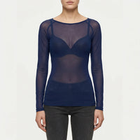 Doorzichtig Mesh Shirt Met Lange Mouwen - Jeannette