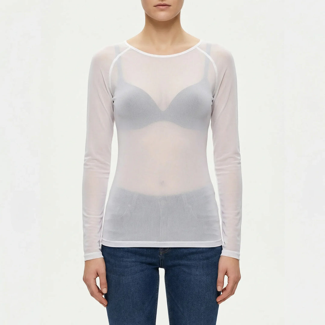 Doorzichtig Mesh Shirt Met Lange Mouwen - Jeannette