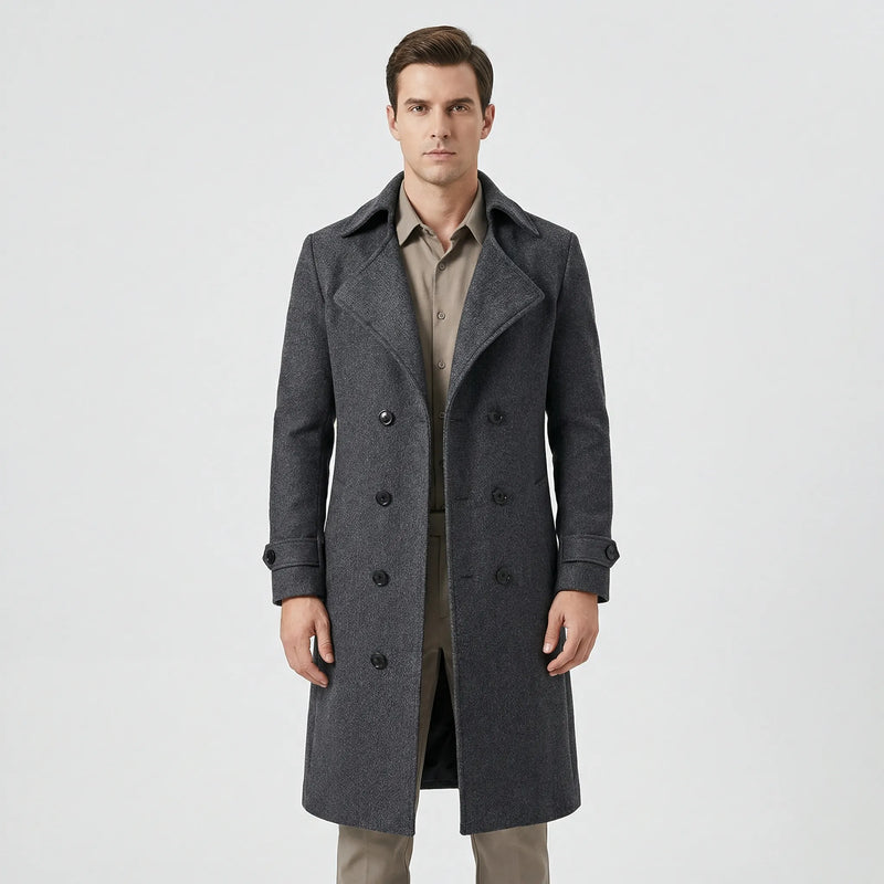 Doppelreihiger Langer Mantel - Henrick