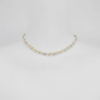 Doppelte Kristall- Und Perlenkette - CrystalPearlNecklace