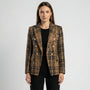 Double-Breasted Plaid Blazer For Women - Desiree