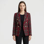 Double-Breasted Plaid Blazer For Women - Desiree