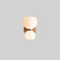Minimalistische Doppel-LED-Wandleuchte, modern, beige, energiesparend, Innenbeleuchtung.